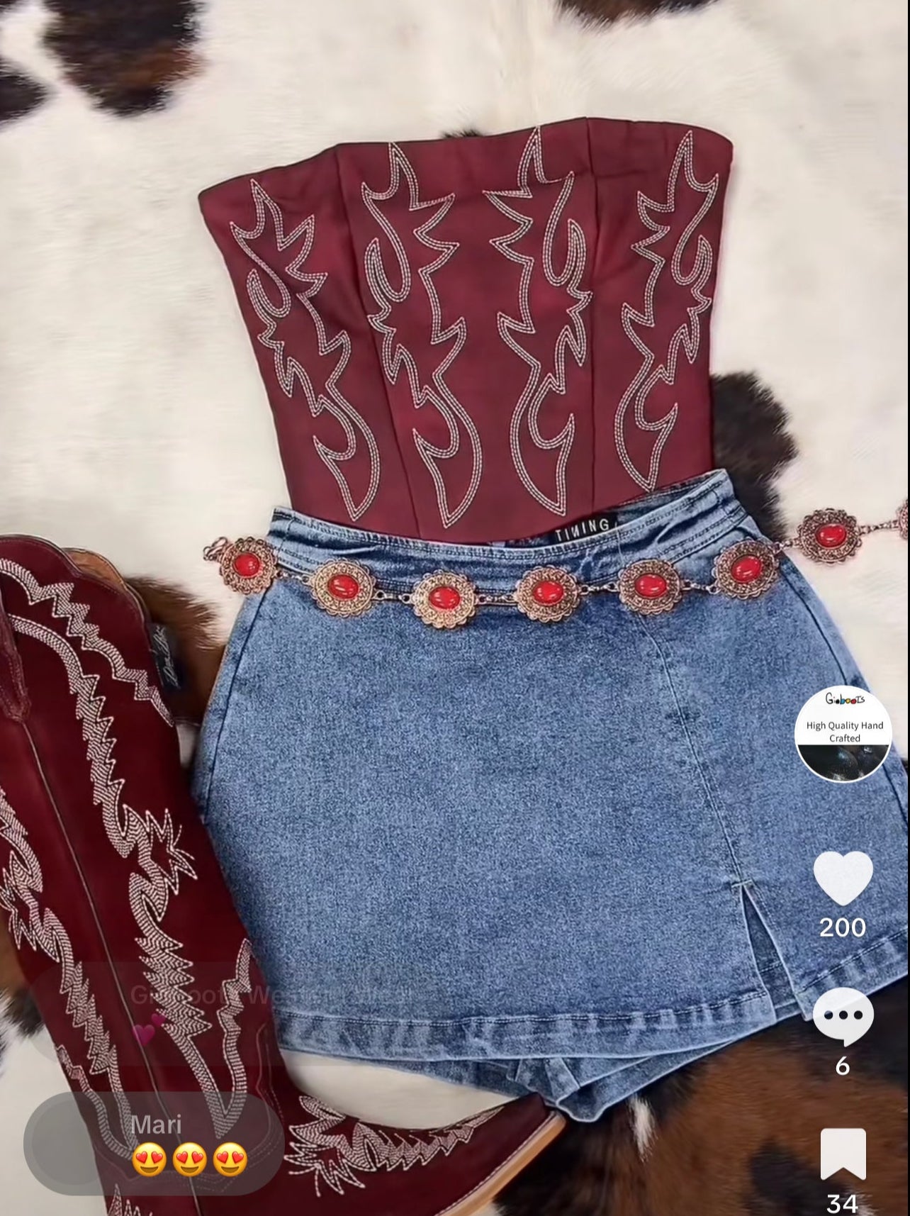 Denim Skort Dark Blue