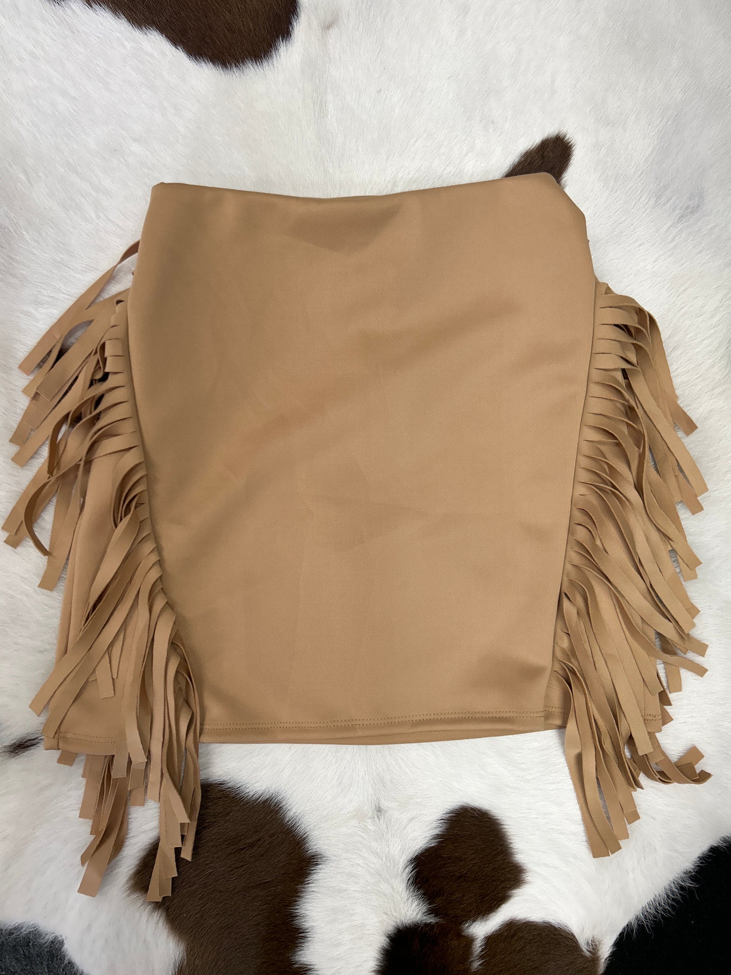 Satin Fringe Skirt