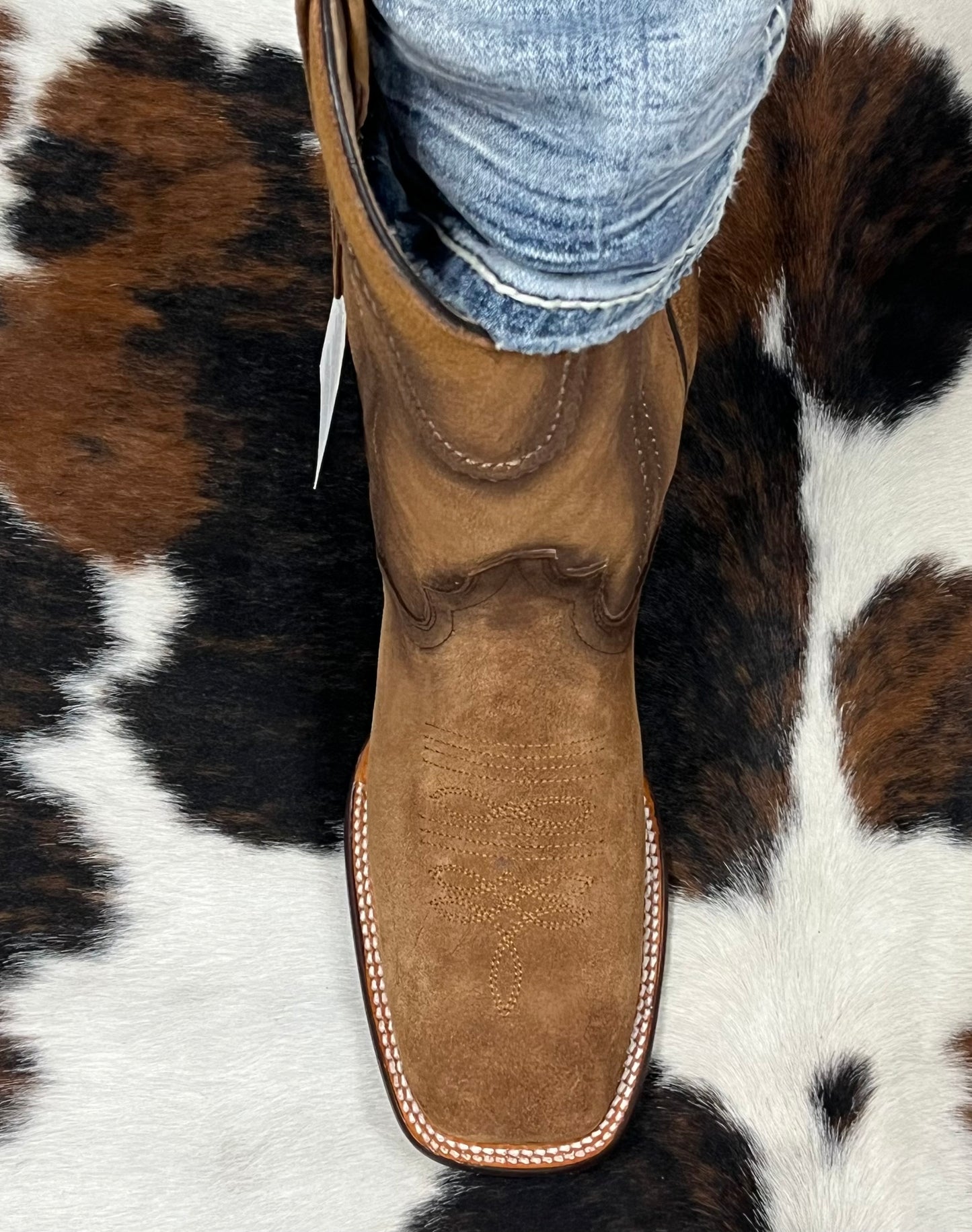 Suade Square Toe Cow Boy Boots