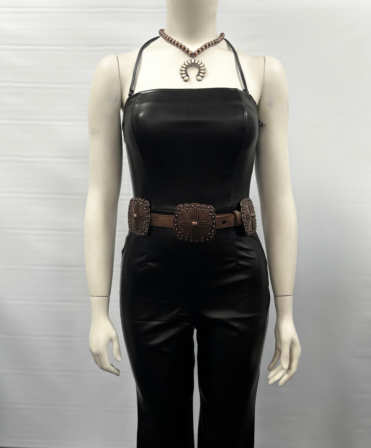 Faux Leather Jumpsuit