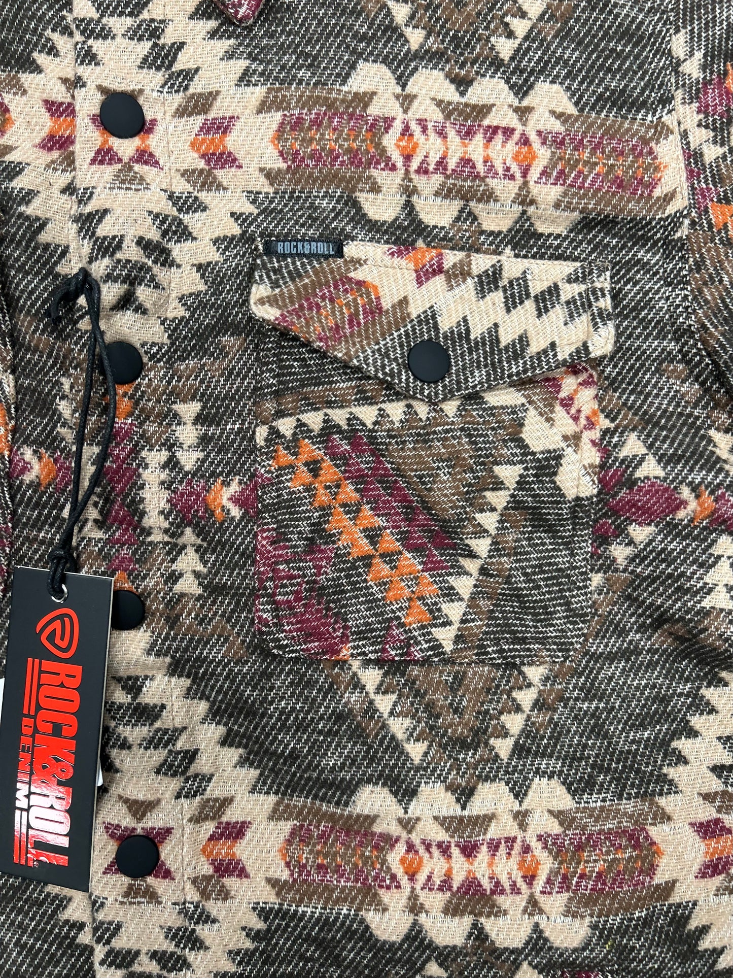 Aztec Print Shirt Jacket