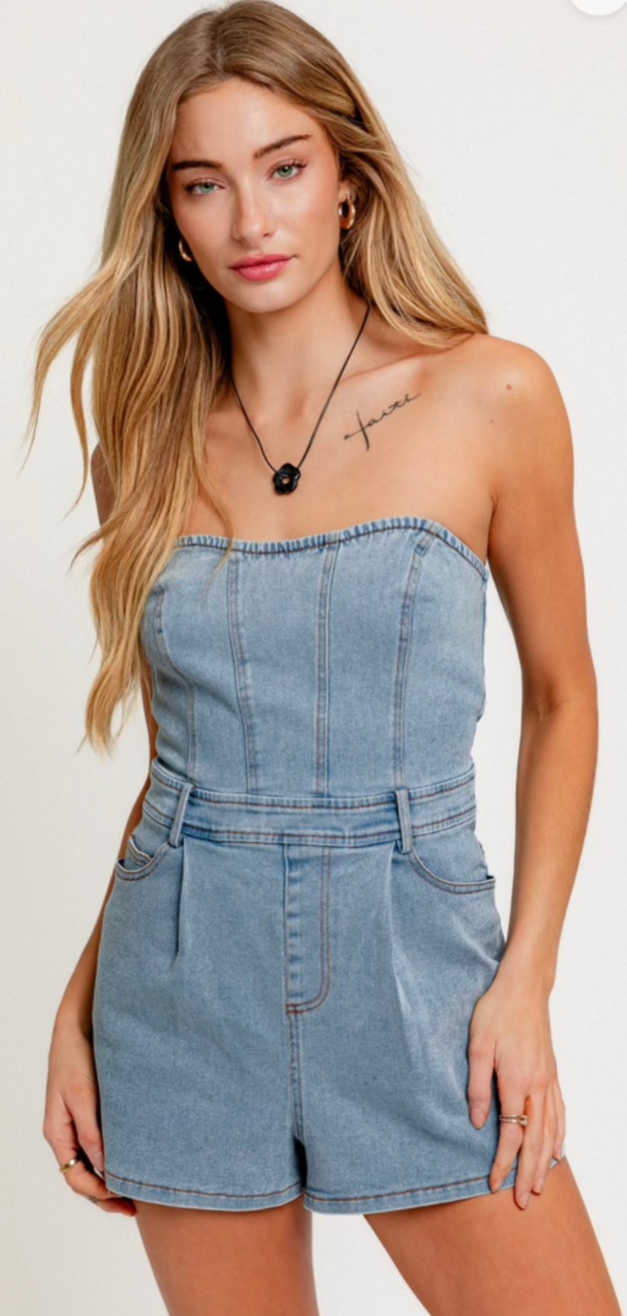 Denim Romper