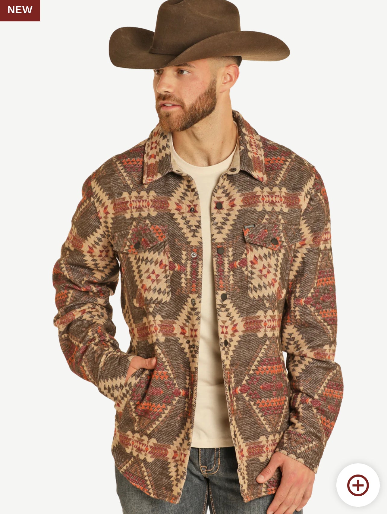 Aztec Print Shirt Jacket