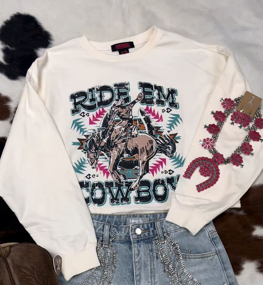 ‘Ride Em’ Long Sleeve Top