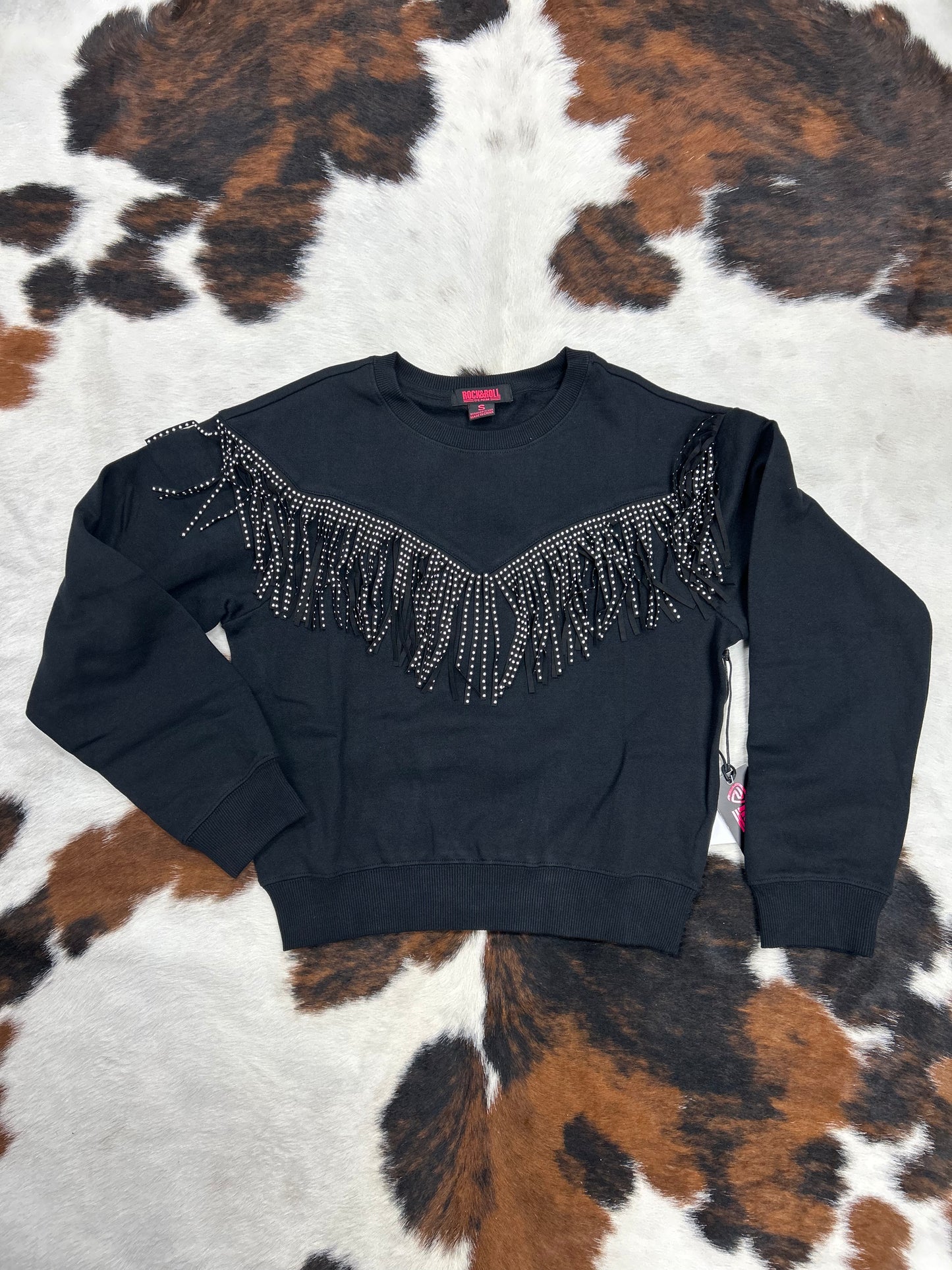 Rock And Roll Boxy Pullover With Fringe