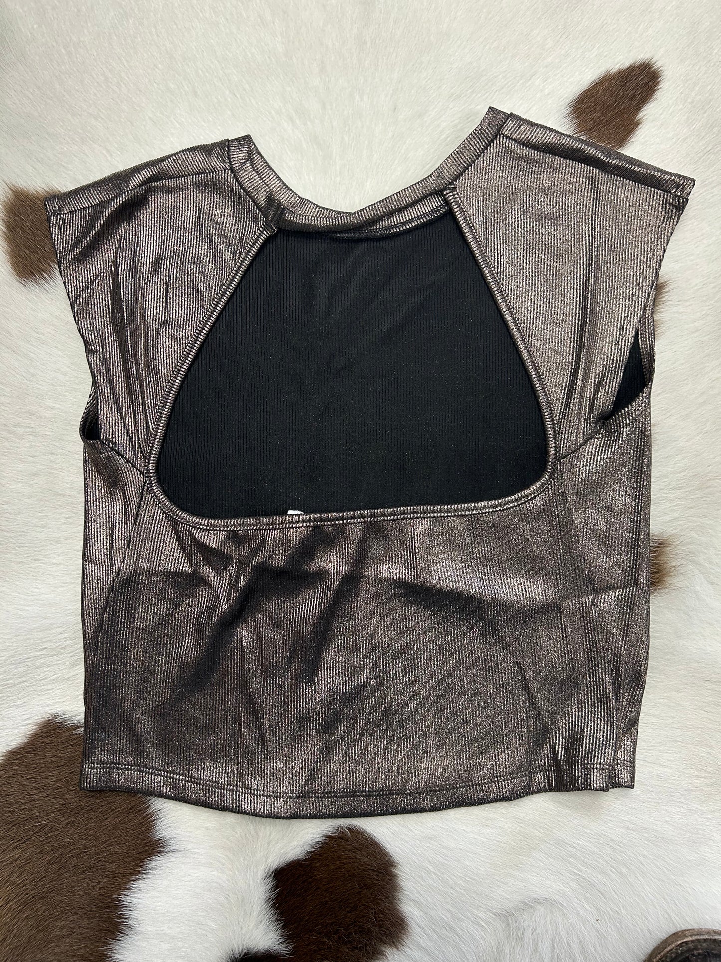 Open Back Metalic Top